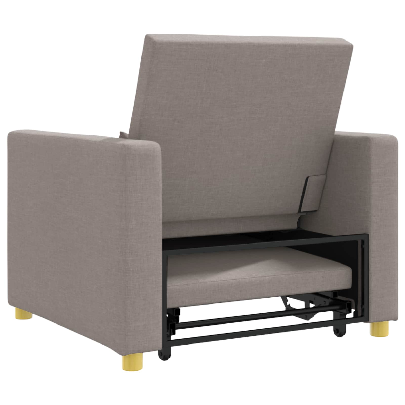 Uittrekbaar slaapbank eenpersoons Taupe 90 x 165 x 87 cm Stof
