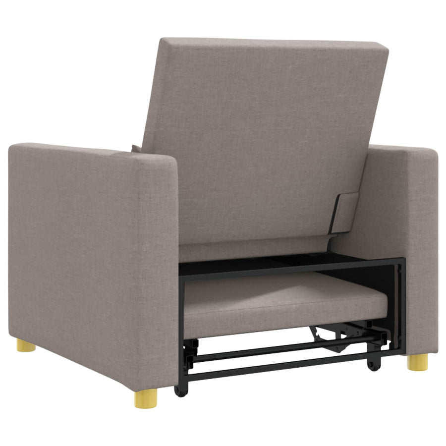 Uittrekbaar slaapbank eenpersoons Taupe 90 x 165 x 87 cm Stof