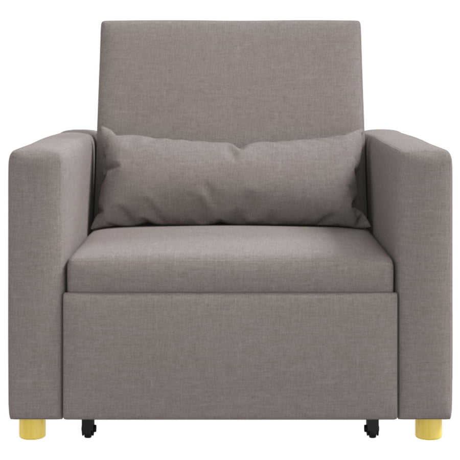 Uittrekbaar slaapbank eenpersoons Taupe 90 x 165 x 87 cm Stof