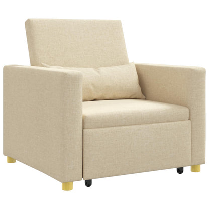 Uittrekbaar slaapbank eenpersoons Crème 90 x 165 x 87 cm Stof