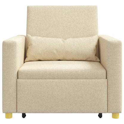 Uittrekbaar slaapbank eenpersoons Crème 90 x 165 x 87 cm Stof