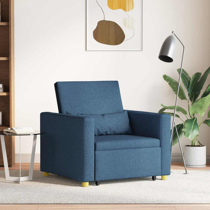 Uittrekbaar slaapbank eenpersoons Blauw 90 x 165 x 87 cm Stof