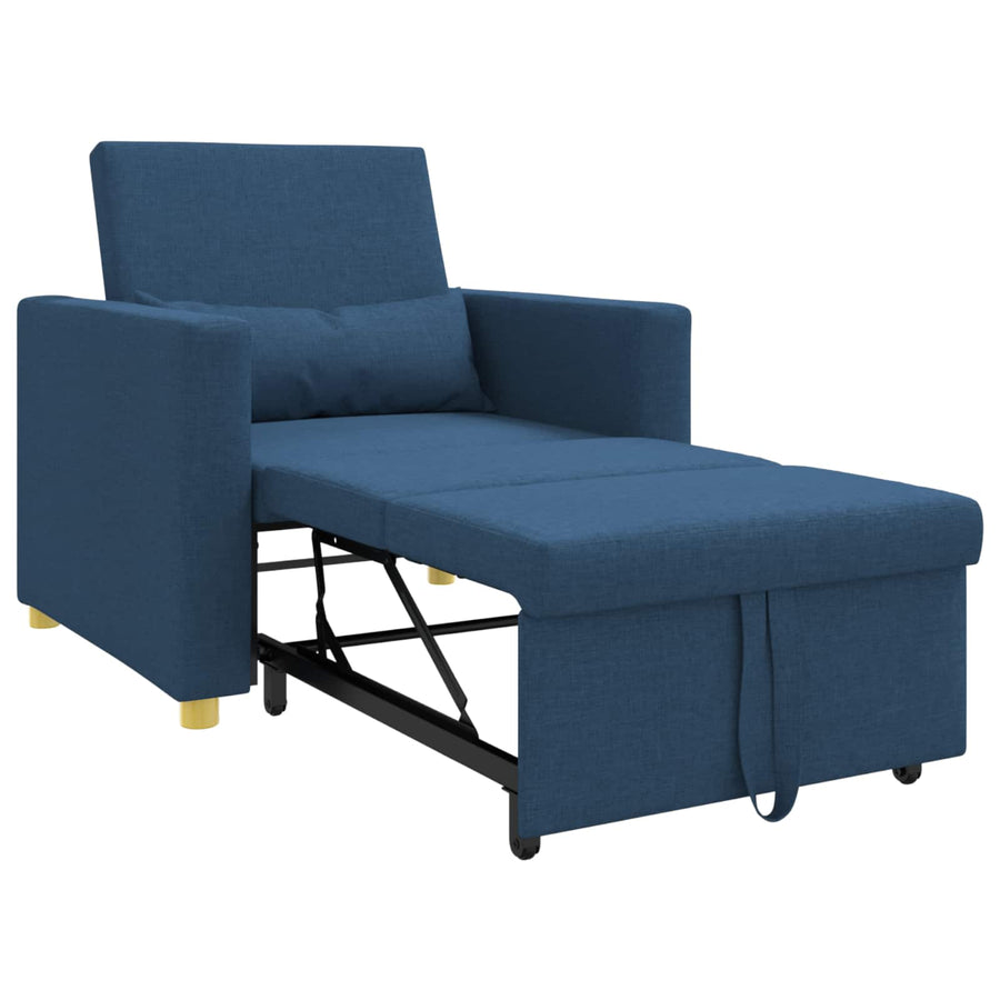 Uittrekbaar slaapbank eenpersoons Blauw 90 x 165 x 87 cm Stof