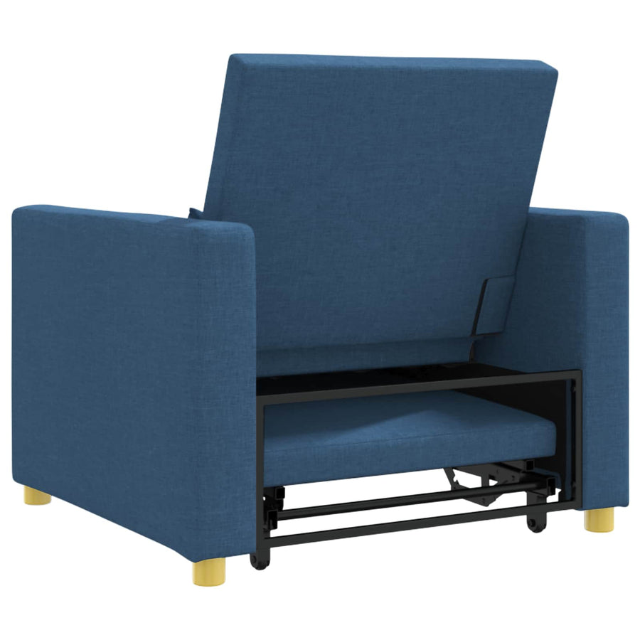 Uittrekbaar slaapbank eenpersoons Blauw 90 x 165 x 87 cm Stof