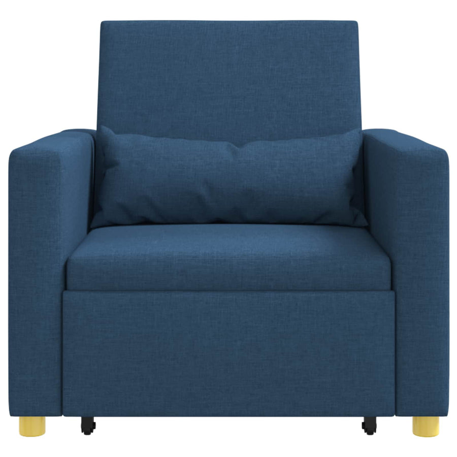 Uittrekbaar slaapbank eenpersoons Blauw 90 x 165 x 87 cm Stof