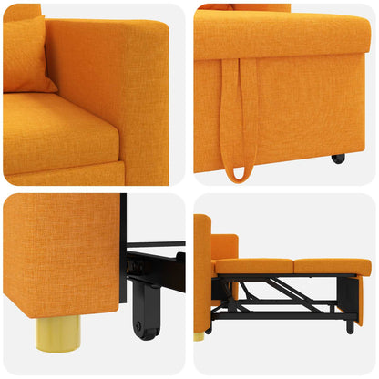 Uittrekbaar slaapbank eenpersoons Donkergeel 90 x 165 x 87 cm