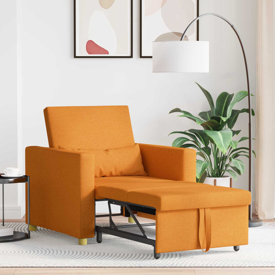 Uittrekbaar slaapbank eenpersoons Donkergeel 90 x 165 x 87 cm