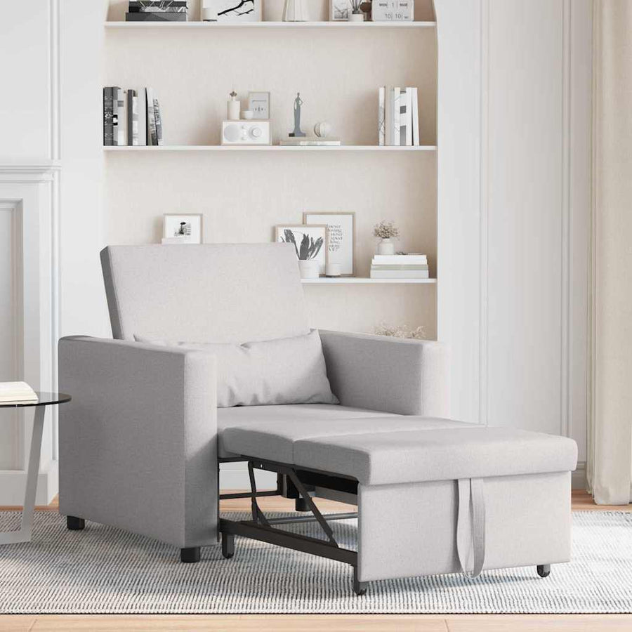 3-in-1 Eenpersoons Sofa Bed Converteerbaar in Cloud Grijs