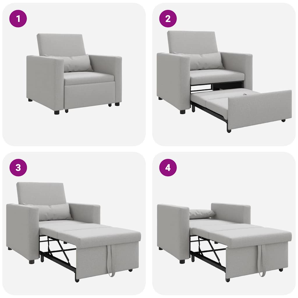 3-in-1 Eenpersoons Sofa Bed Converteerbaar in Cloud Grijs