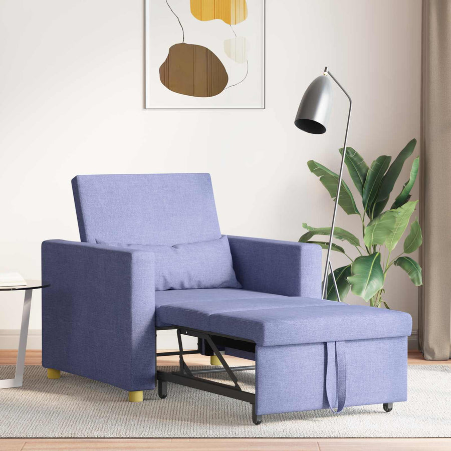 Uittrekbaar slaapbank eenpersoons Jeans blauw 90 x 165 x 87 cm