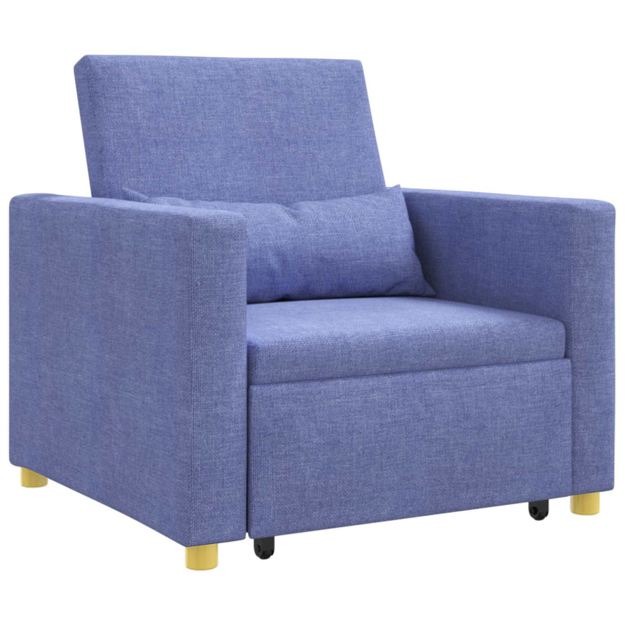 Uittrekbaar slaapbank eenpersoons Jeans blauw 90 x 165 x 87 cm
