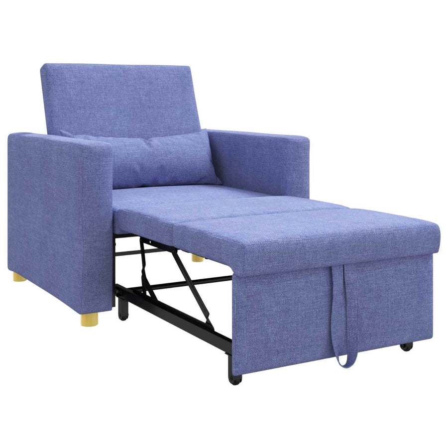 Uittrekbaar slaapbank eenpersoons Jeans blauw 90 x 165 x 87 cm