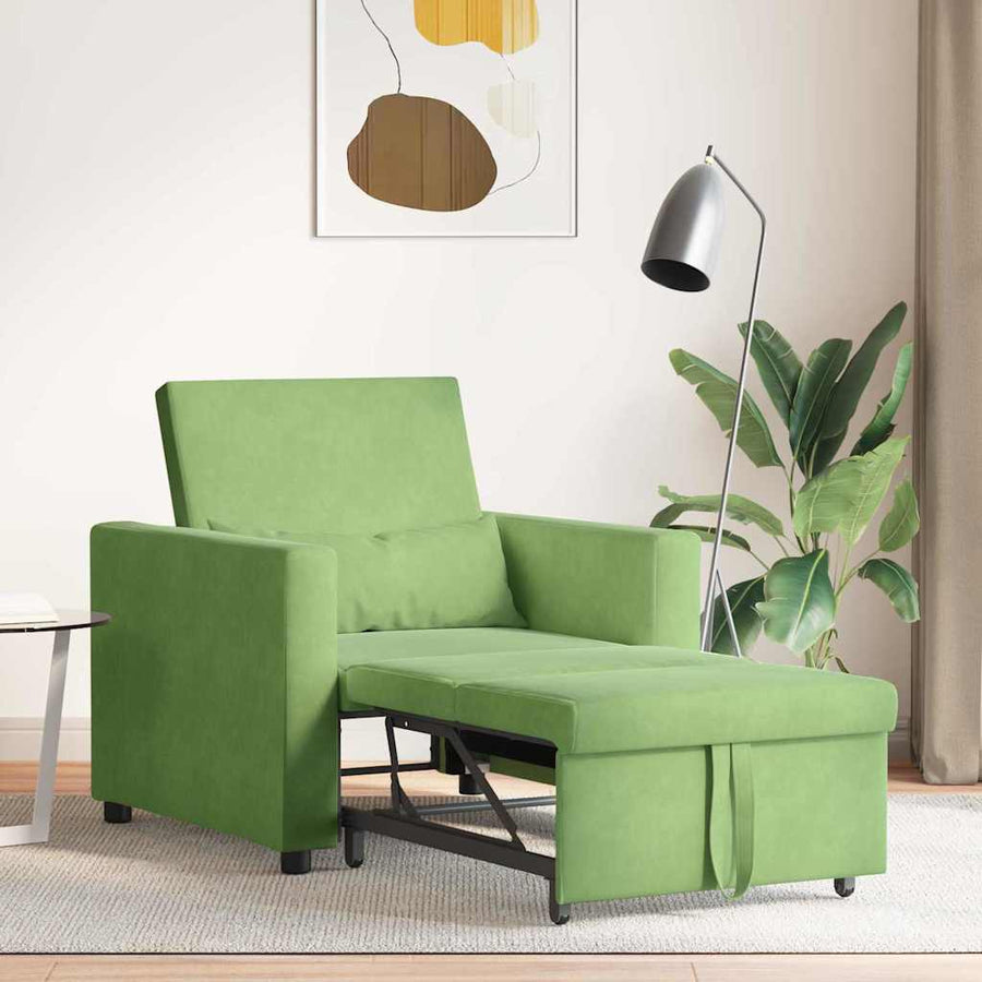 Uittrekbaar slaapbank eenpersoons Lichtgroen 90 x 165 x 87 cm