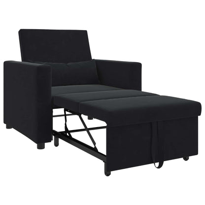Uittrekbaar slaapbank eenpersoons Zwart 90 x 165 x 87 cm