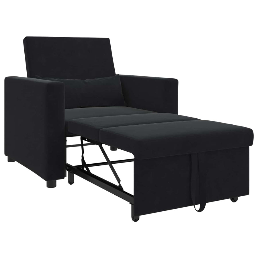 Uittrekbaar slaapbank eenpersoons Zwart 90 x 165 x 87 cm