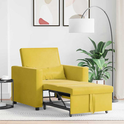 Uittrekbaar slaapbank eenpersoons Geel 90 x 165 x 87 cm Fluweel