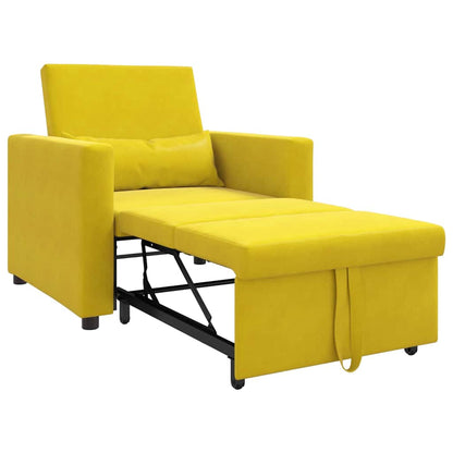 Uittrekbaar slaapbank eenpersoons Geel 90 x 165 x 87 cm Fluweel
