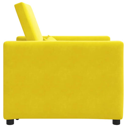 Uittrekbaar slaapbank eenpersoons Geel 90 x 165 x 87 cm Fluweel