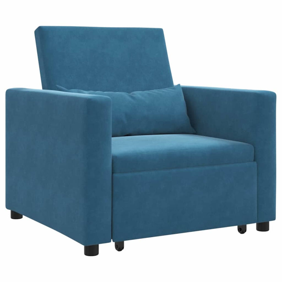 Uittrekbaar slaapbank eenpersoons Blauw 90 x 165 x 87 cm