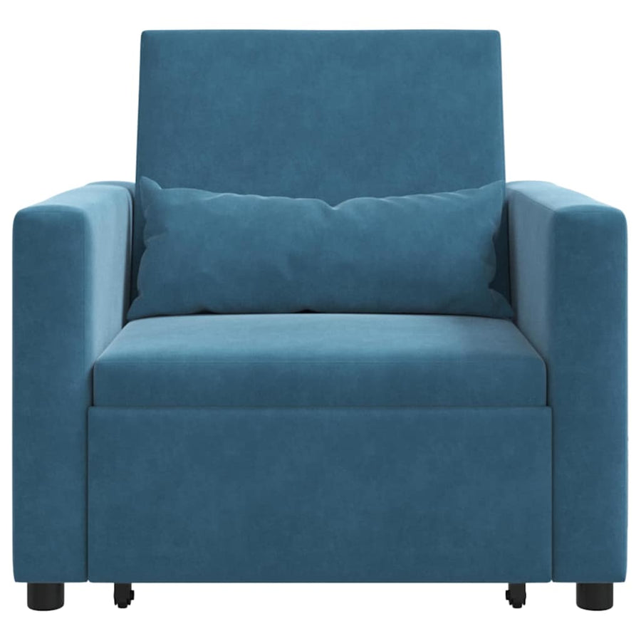 Uittrekbaar slaapbank eenpersoons Blauw 90 x 165 x 87 cm