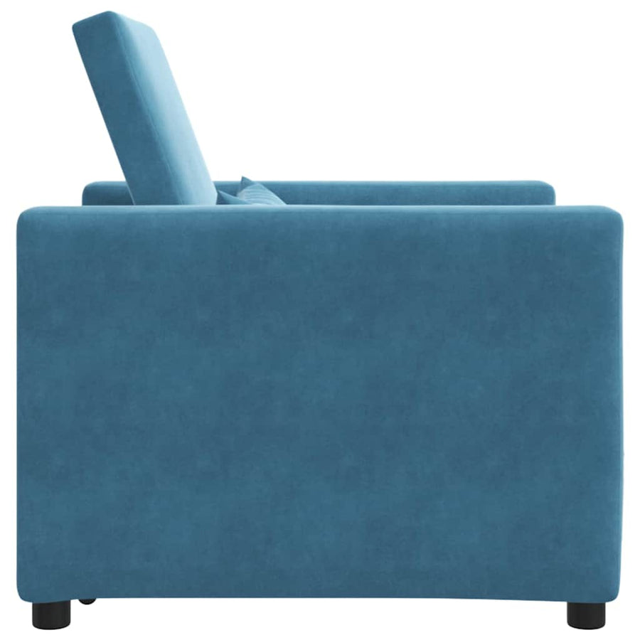 Uittrekbaar slaapbank eenpersoons Blauw 90 x 165 x 87 cm