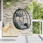 Hanging Egg Chair Anthracite 91.5 x 60 x 110 cm poly rattan