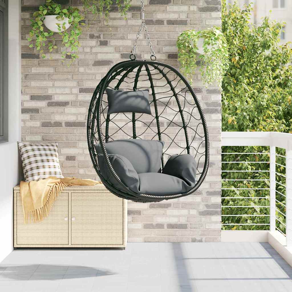 Hangende ei-stoel Antraciet 91.5 x 60 x 110 cm poly rattan