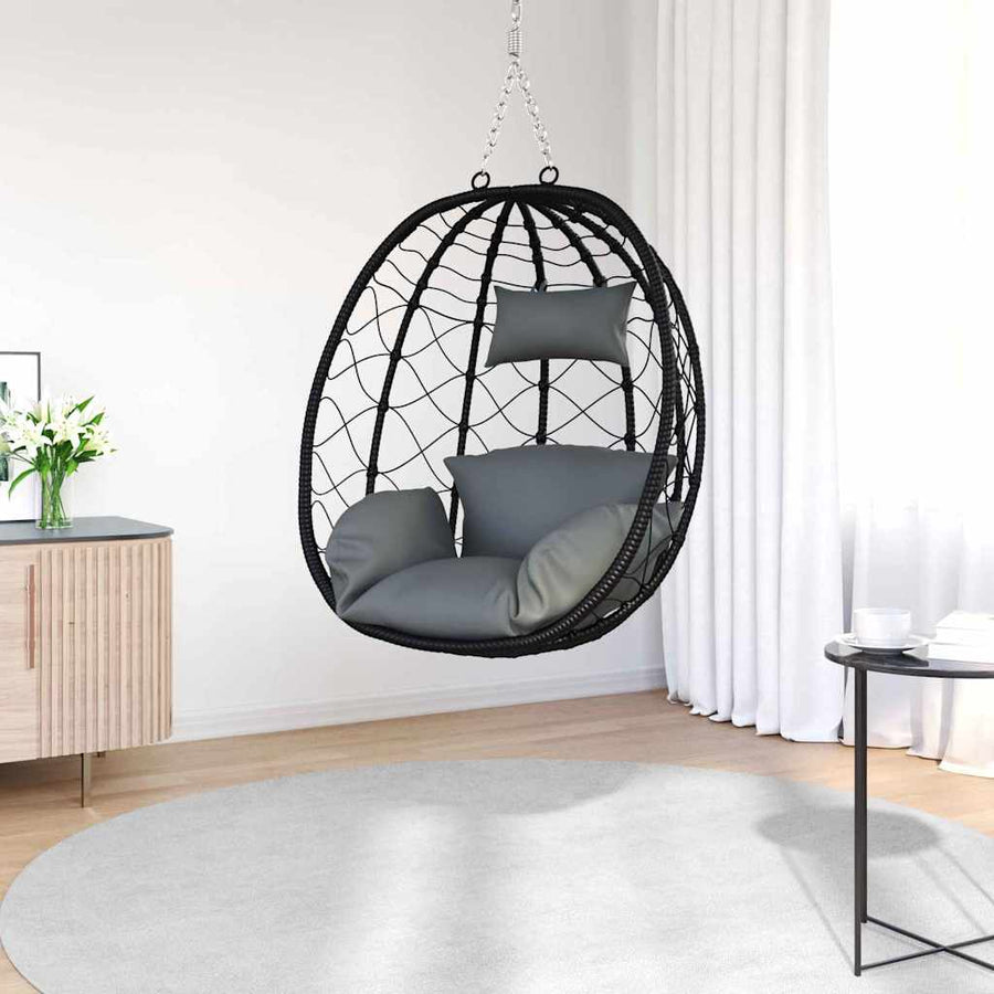 Hangende ei-stoel Antraciet 91.5 x 60 x 110 cm poly rattan