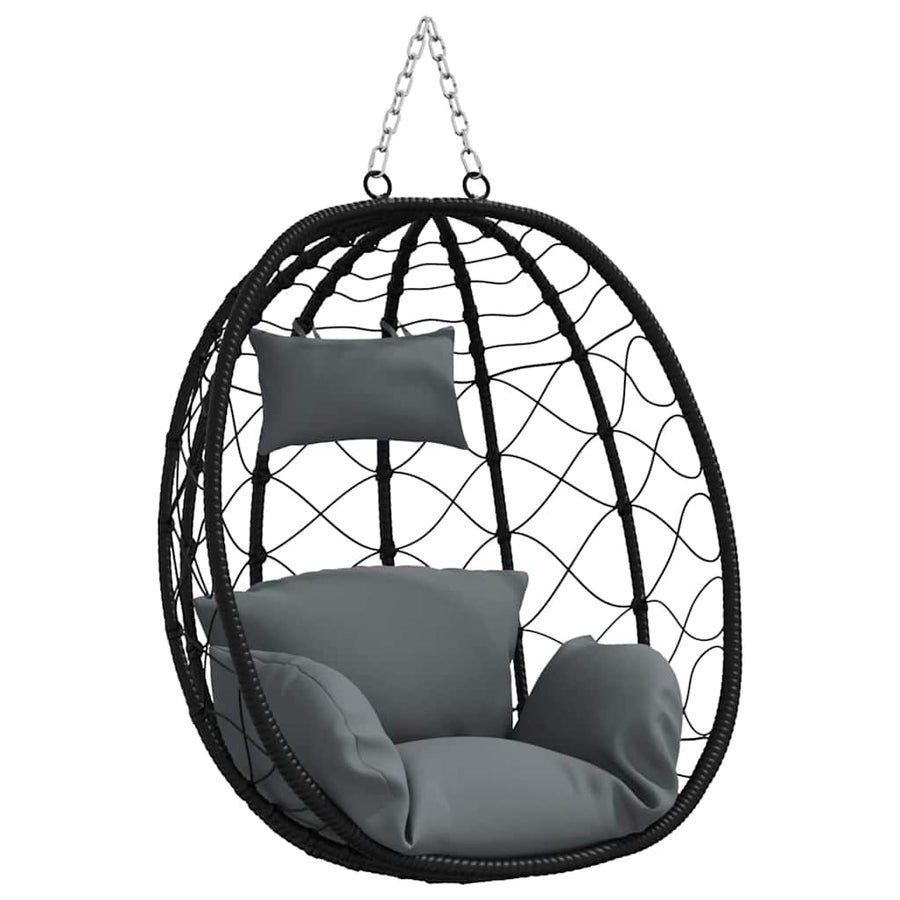 Hangende ei-stoel Antraciet 91.5 x 60 x 110 cm poly rattan
