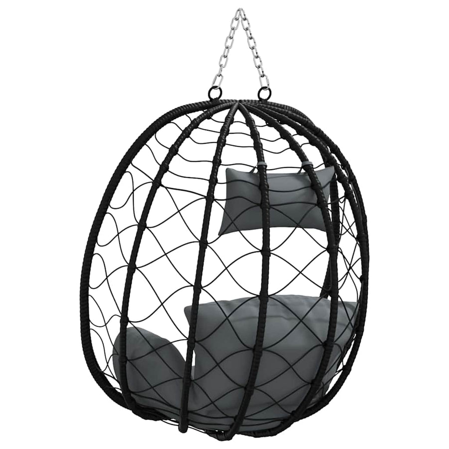 Hangende ei-stoel Antraciet 91.5 x 60 x 110 cm poly rattan