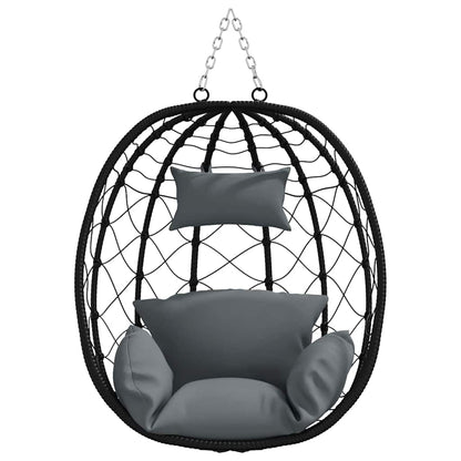 Hangende ei-stoel Antraciet 91.5 x 60 x 110 cm poly rattan