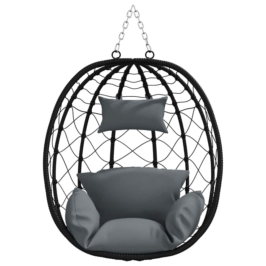 Hangende ei-stoel Antraciet 91.5 x 60 x 110 cm poly rattan