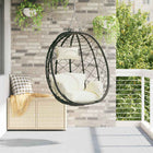 Hangstoel ei 91,5x60x110 cm poly rattan crèmewit
