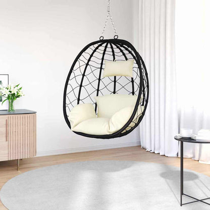 Hangende ei-stoel Crèmewit 91,5 x 60 x 110 cm poly rattan