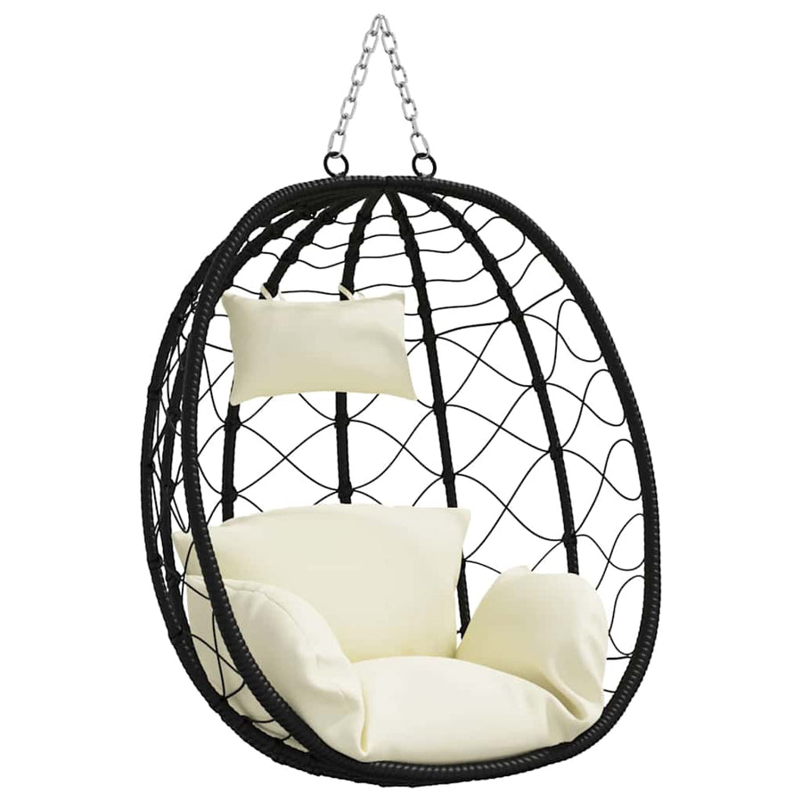 Hangende ei-stoel Crèmewit 91,5 x 60 x 110 cm poly rattan
