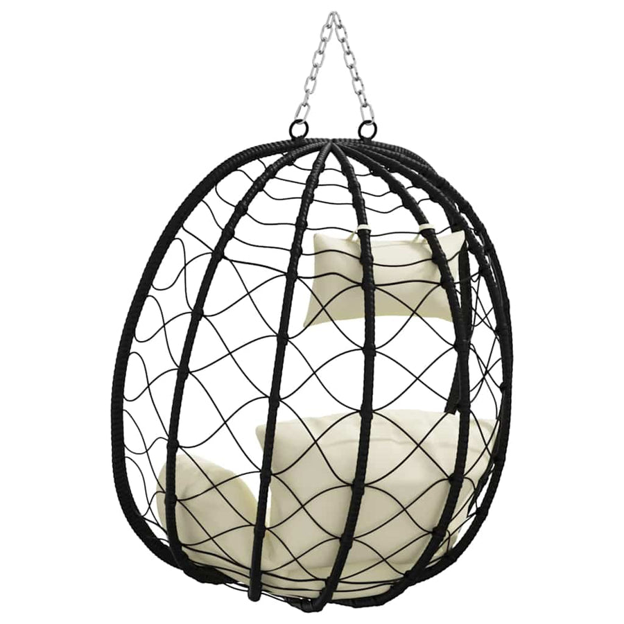 Hangende ei-stoel Crèmewit 91,5 x 60 x 110 cm poly rattan
