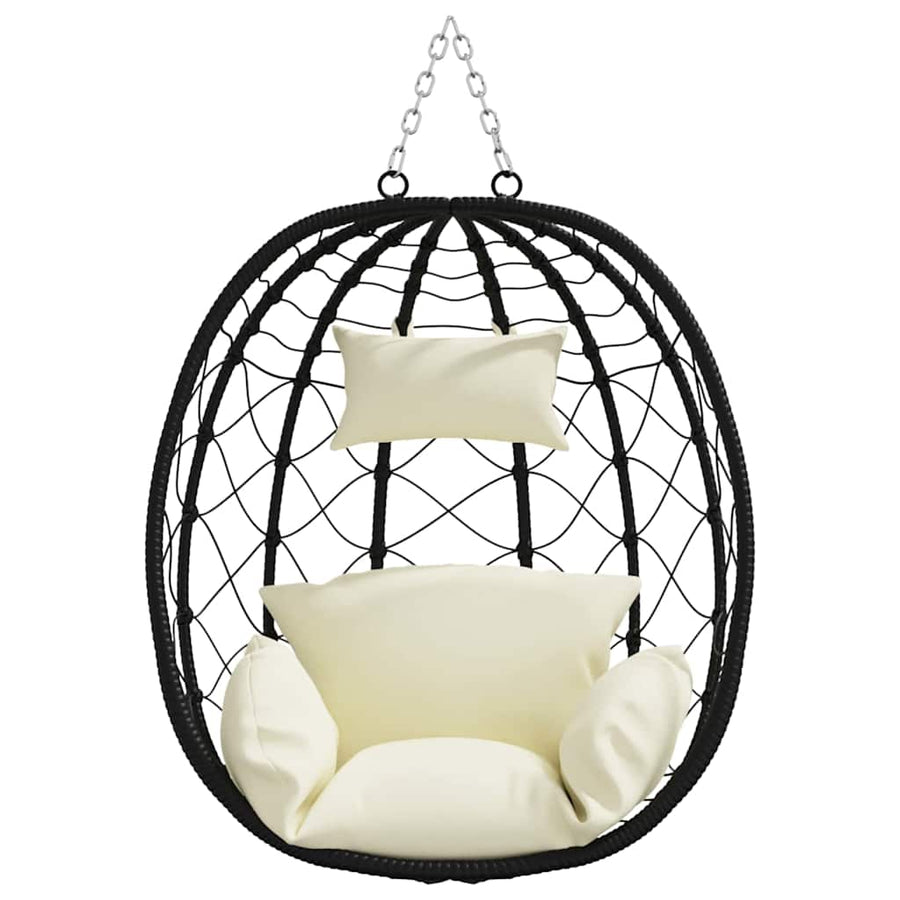 Hangende ei-stoel Crèmewit 91,5 x 60 x 110 cm poly rattan