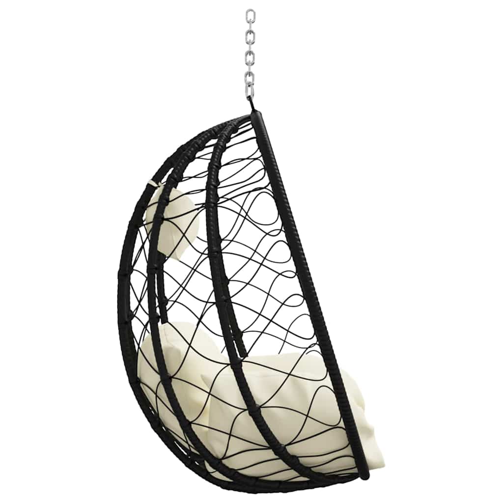 Hangende ei-stoel Crèmewit 91,5 x 60 x 110 cm poly rattan