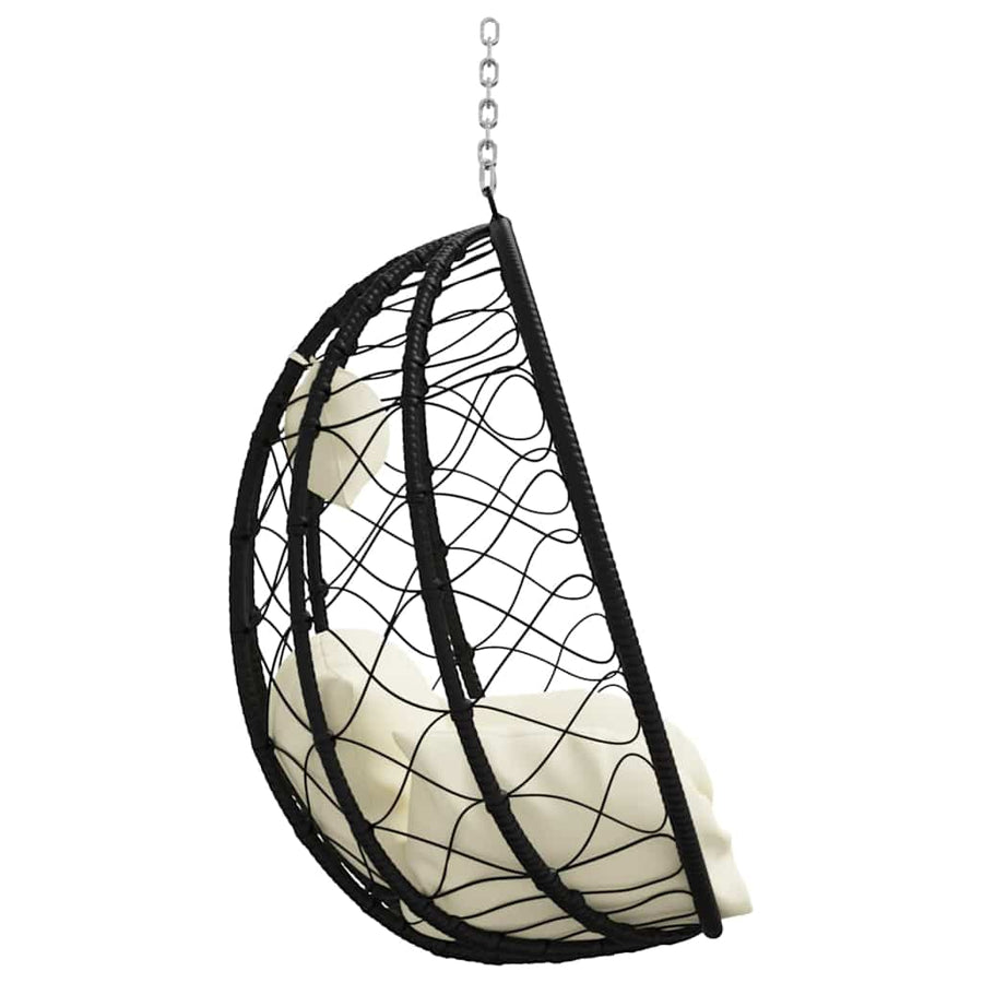 Hangende ei-stoel Crèmewit 91,5 x 60 x 110 cm poly rattan