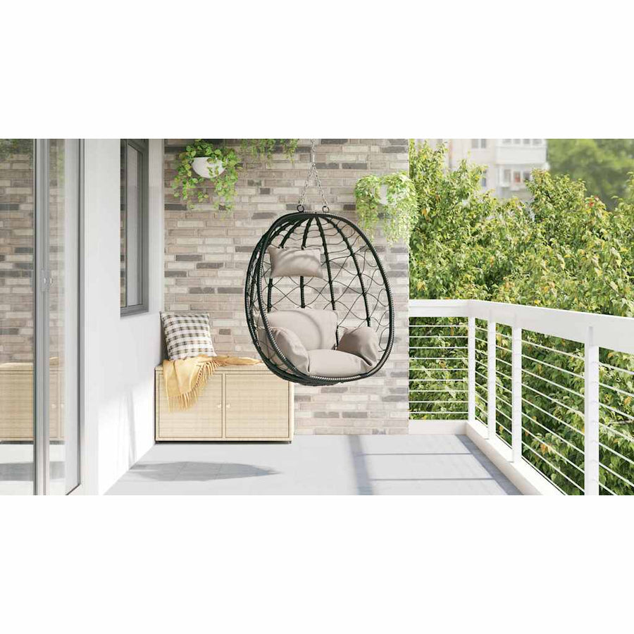 Hangende ei-stoel Taupe 91.5 x 60 x 110 cm poly rattan