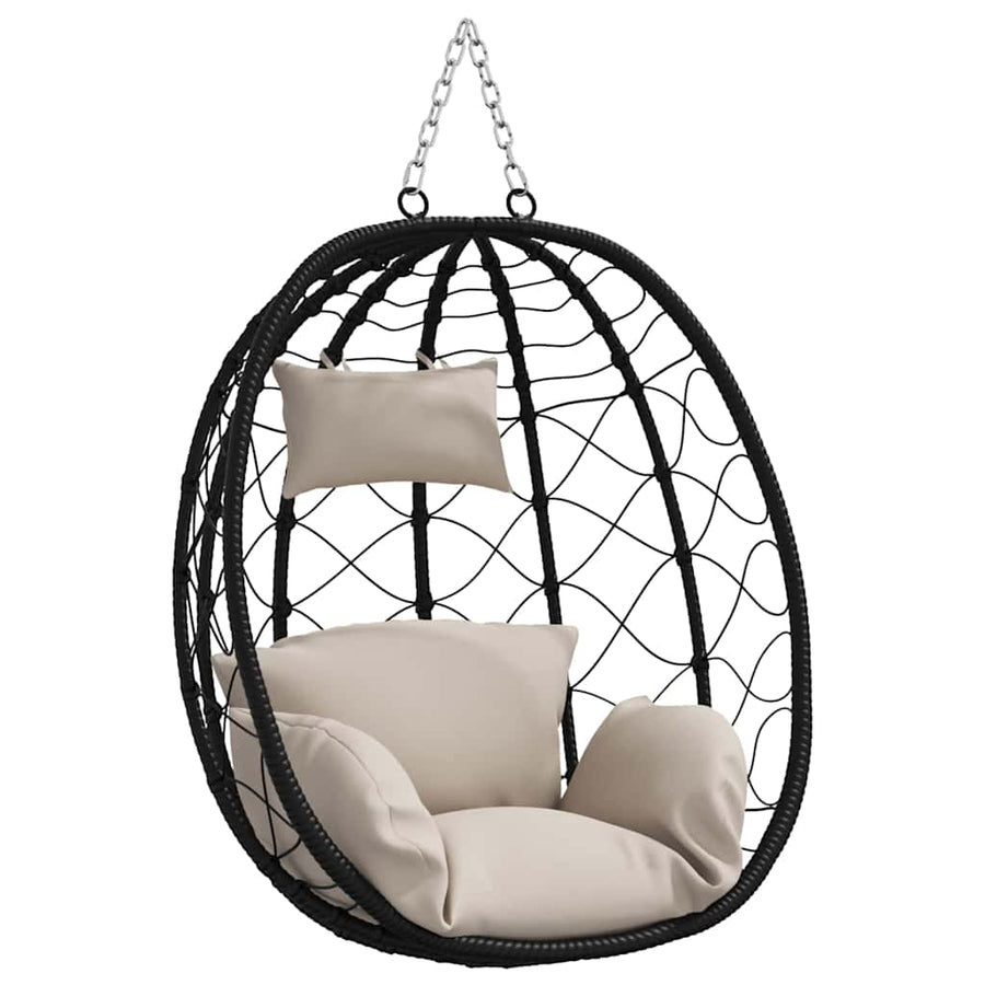 Hangende ei-stoel Taupe 91.5 x 60 x 110 cm poly rattan
