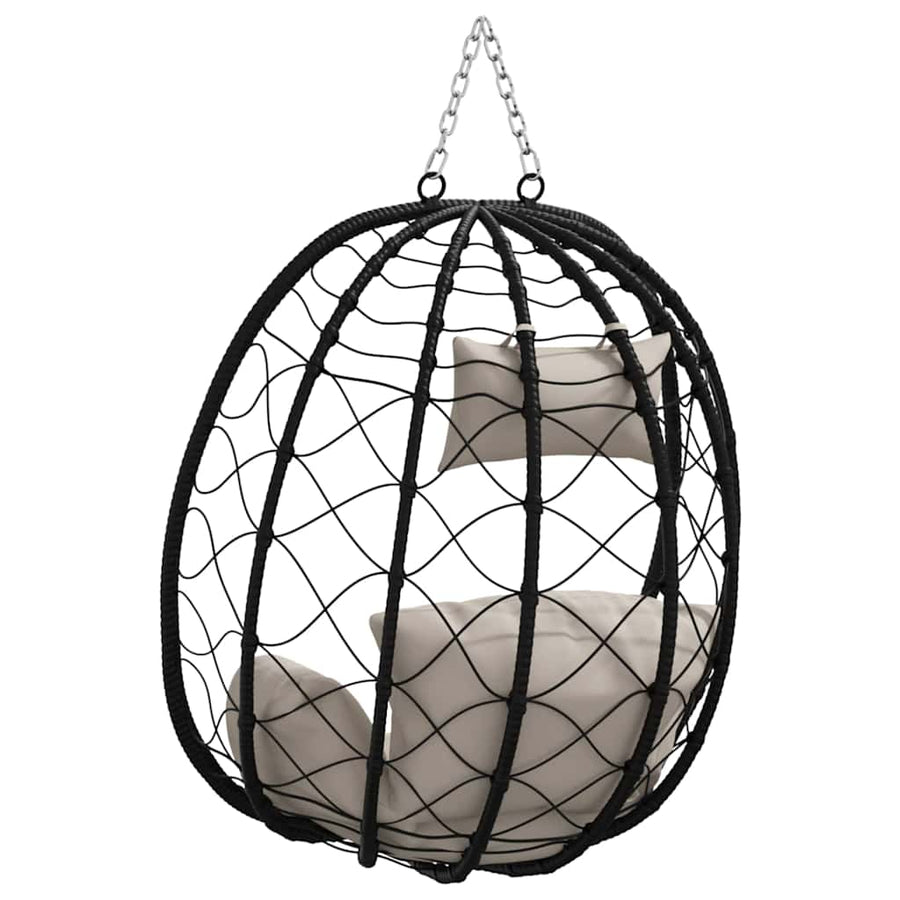 Hangende ei-stoel Taupe 91.5 x 60 x 110 cm poly rattan