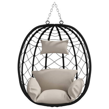 Hangende ei-stoel Taupe 91.5 x 60 x 110 cm poly rattan