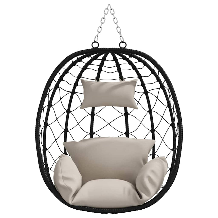 Hangende ei-stoel Taupe 91.5 x 60 x 110 cm poly rattan