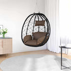 Hanging Egg Chair Coffee Brown 91.5 x 60 x 110 cm poly rattan