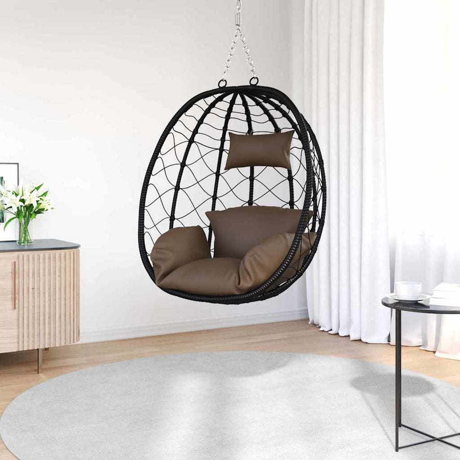 Hangende ei-stoel Koffiebruin 91.5 x 60 x 110 cm poly rattan