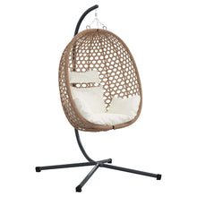 Hangende ei-stoel Licht crème 104 x 100 x 191 cm poly rattan