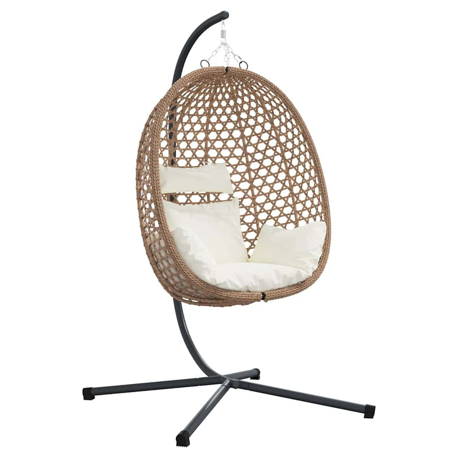 Hangende ei-stoel Licht crème 104 x 100 x 191 cm poly rattan