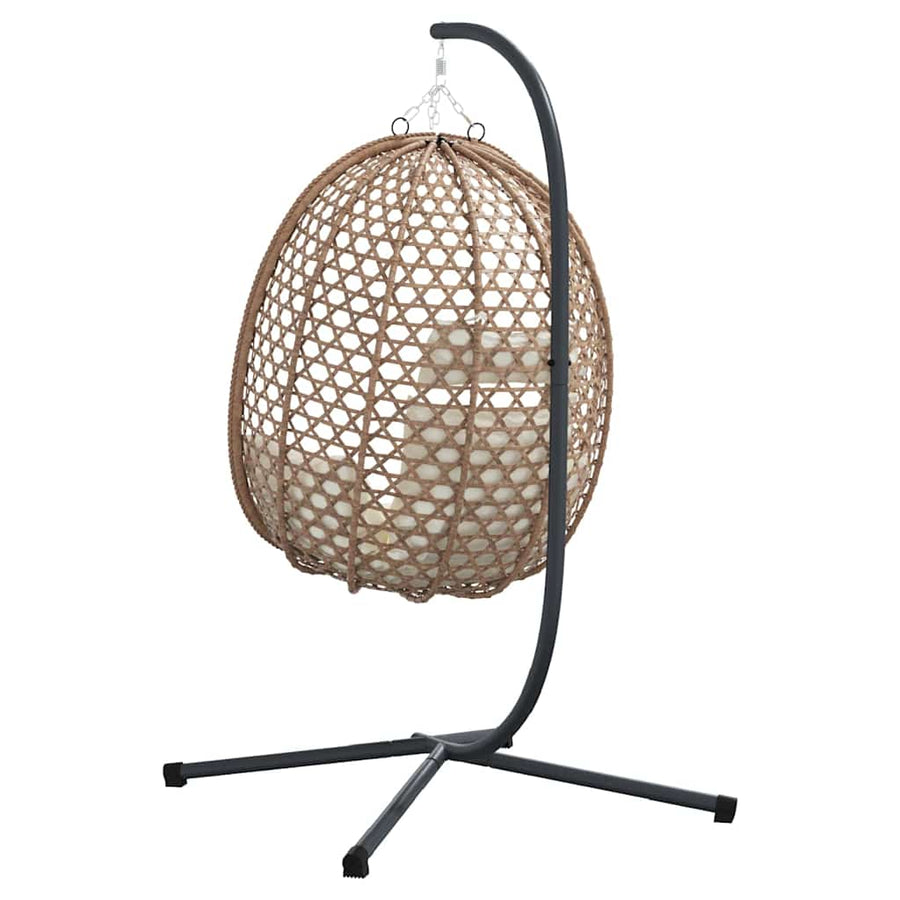 Hangende ei-stoel Licht crème 104 x 100 x 191 cm poly rattan