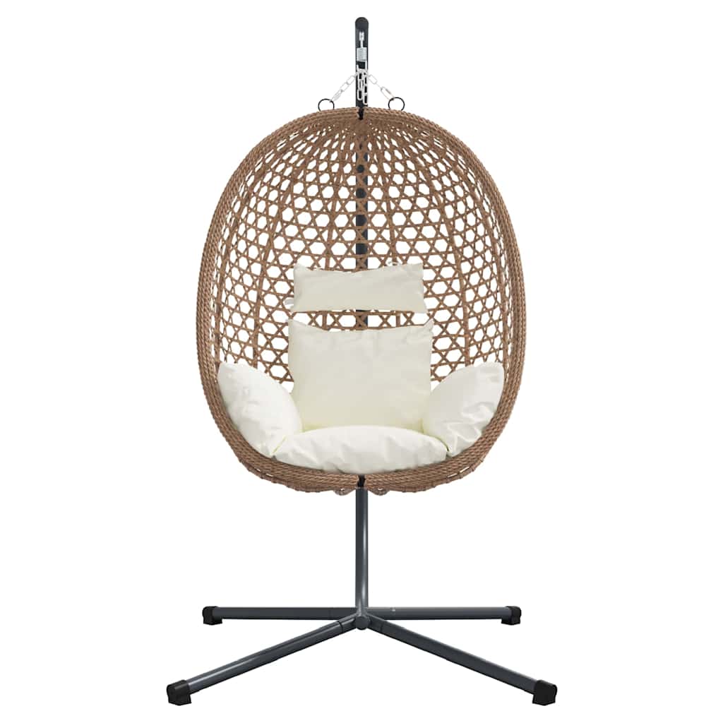 Hangende ei-stoel Licht crème 104 x 100 x 191 cm poly rattan